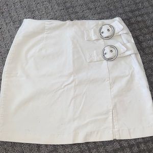 White mini skirt